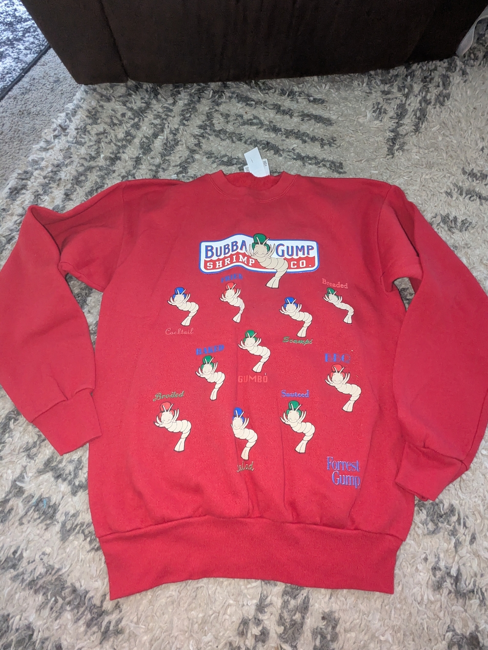 Peanuts Red Bubba Gump Shrimp Graphic Crewneck